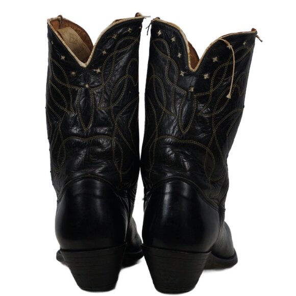 Kirkendall PeeWee Cowboy Western Boots Vintage 40s 50s Black Cutout Stars Mens 9 - Picture 7 of 14